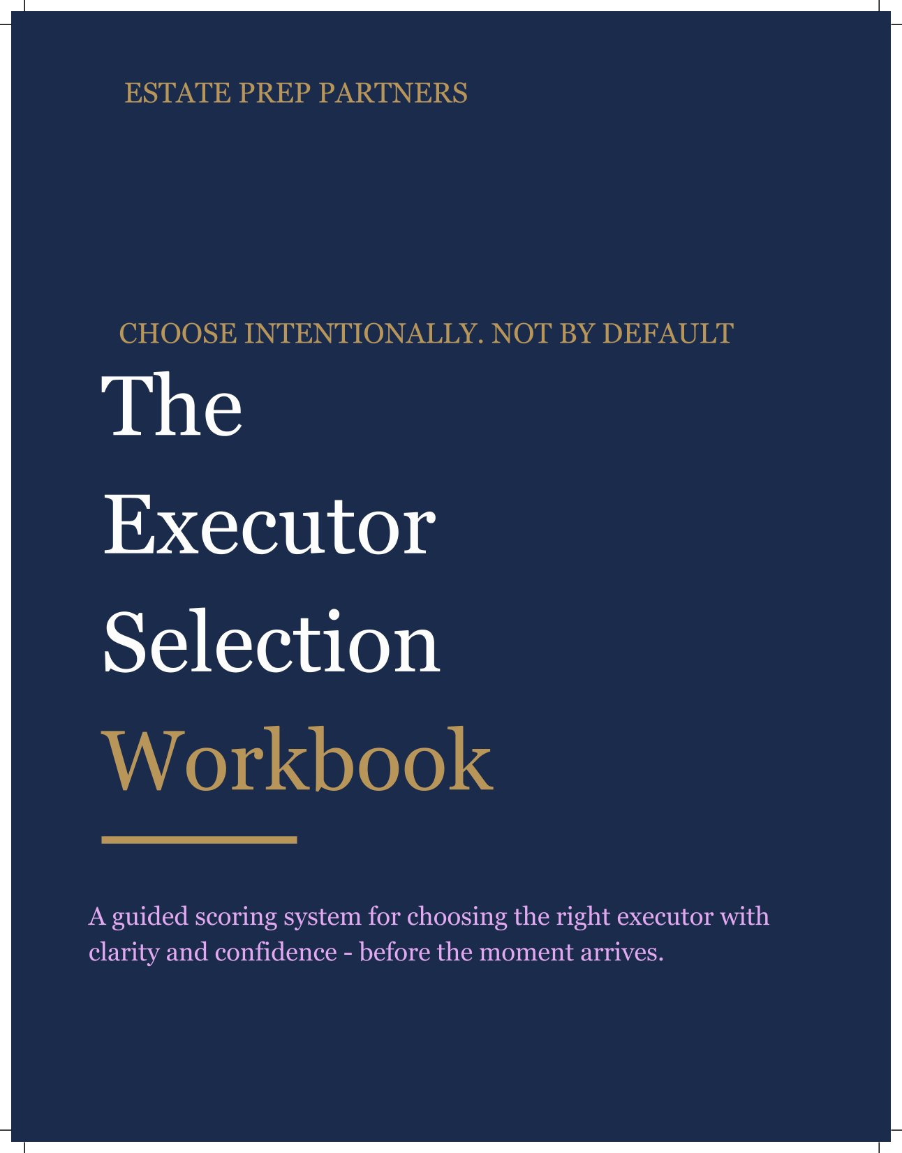 The Executor Selection Workbook cover